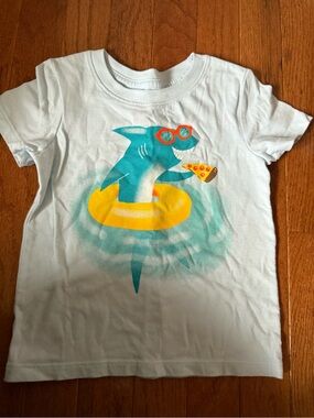 Old Navy Light Blue Shark Graphic Tee with Yellow Float